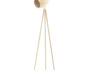 Wooden Floor Lamp 3D Model 3D model