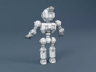 Sci-Fi Robot X-25-2  Low-poly 3D model
