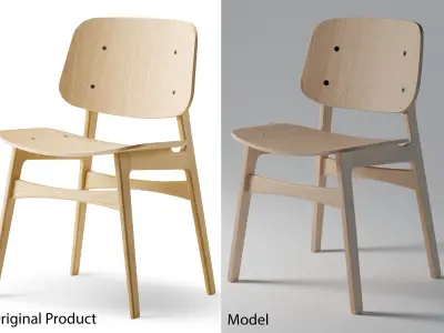 Soborg Chair Low-poly 3D model