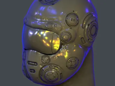 Gas mask helmet scifi Low-poly character art game space Low-poly Low-poly 3D model get