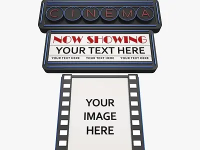 Movie Theater Marquee 3D model