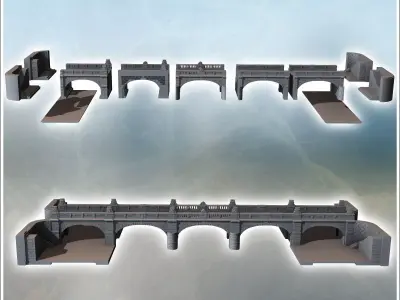 Moltke Bridge Spree River Berlin Germany - Modern WW2 WW1 World  3D print model