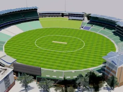  Wanderers Stadium - Johannesburg Low-poly 3D model