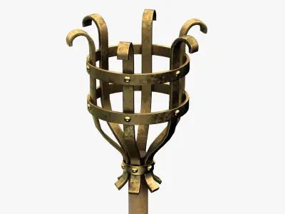 Torch brass broomstick 3D model