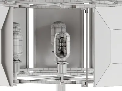 Minimalist Black Faceted Crystal Floor Lighting 3D model