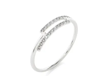 Light Minimalist Diamond Ring 3D print model 6