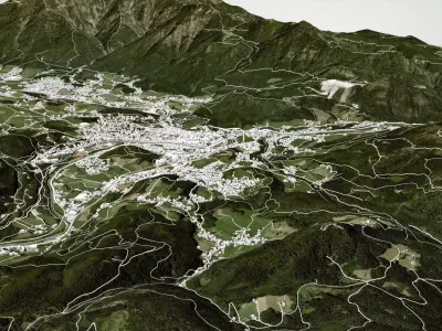 Cityscape Garmisch Partenkirchen Bavaria Germany 3D model