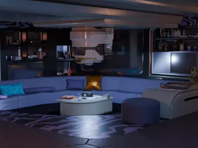 Cyberpunk interior 3D model