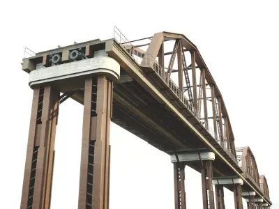 Train Bridge Low-poly 3D model
