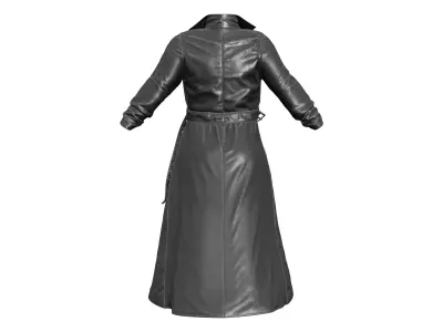 Men Long Casual Urban Street Agent Coat Low-poly 3D model