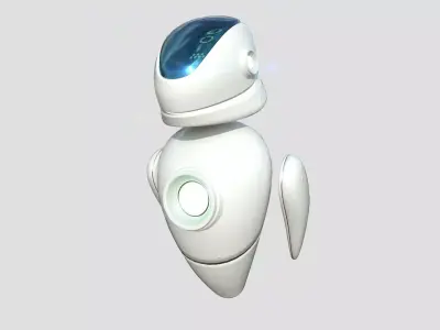 Flying Robot 01 White - Character SciFi Design Low-poly 3D model