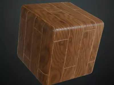 Polished Natural Oak Parquet PBR Texture