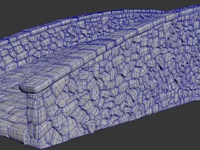 Old Stone Bridge Low-poly 3D model