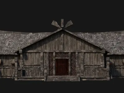 Old Viking House 4K Textures GameReady 186 Low-poly 3D model