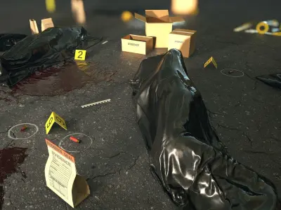 Crime Scene Assets Low-poly 3D model