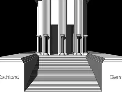 Nazi Germany Pavilion at the 1937 Paris International Exposition Low-poly 3D model