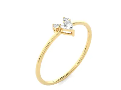 Light Minimalist Diamond Ring 3D print model