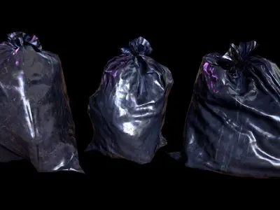 Trash bag Game Ready Low-poly 3D model