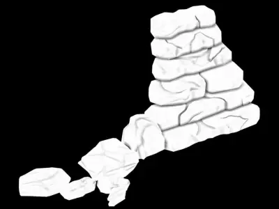 Qu You Path - Stone Ladder 02 3D model