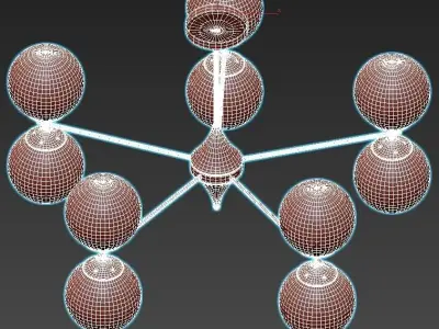 mimosa-a3649pl-10pb light chandelier - spheres 3D model