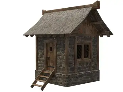free medieval house Free low-poly 3D model