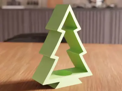 Christmas Tree Tea Light Holder - 244 3D print model