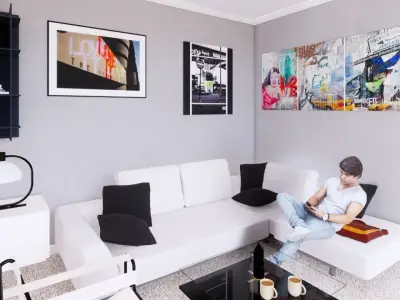 living room 2 interior 3D model