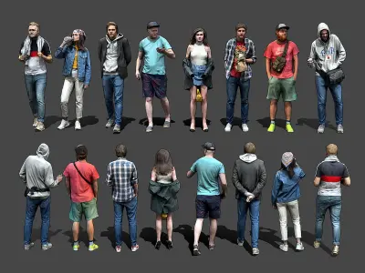 Stylized Lowpoly People Casual Pack Volume 7 Low-poly 3D model