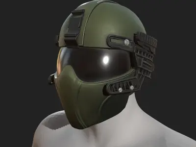 Helmet scifi military combat fantasy futuristic space  Low-poly 3D model