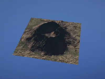 Landscape Environment Volcano Snow 38 Low-poly 3D model