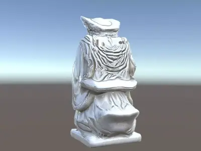 Praying Monk Statue Model Pack Low-poly 3D model