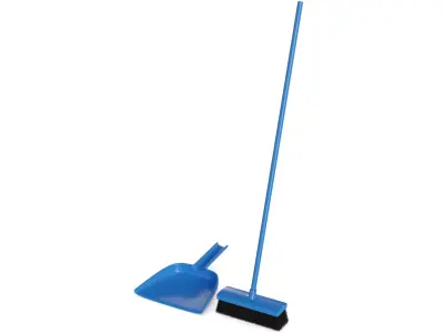 Brooms mops and window squeegees Broom and Dustpan Set 3D model