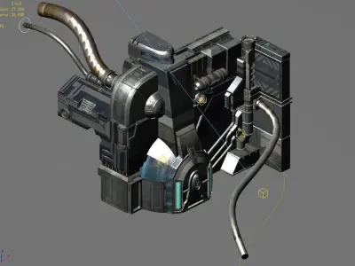 Spaceship - interior wall 3D model
