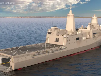  Amphibious Transport Dock Ship USS Portland LPD 27 Rigged 