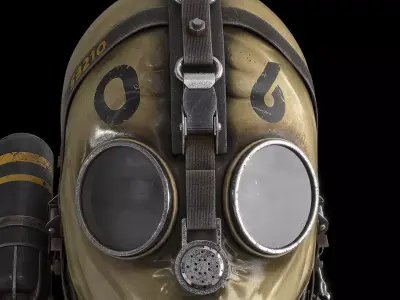 Postapocaliptico Gas Mask Low-poly 3D model