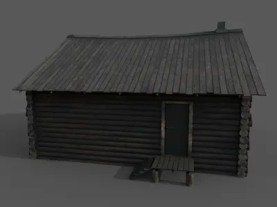 Abandoned wooden house 3D model