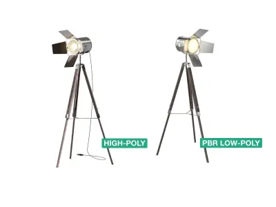 Floor Lamp - Adhil - High- and Low-poly  3D Model Pack