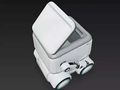 Cartoon Delivery Robot 3D Model 3D model