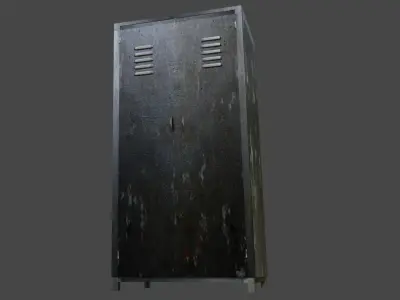 Dirty old metal cabinet Low-poly 3D model