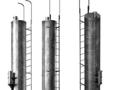 Metal construction - pipe tower scaffold ladder 3D model