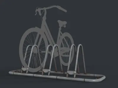 Bike Rack 6 PBR Game Ready Low-poly 3D model