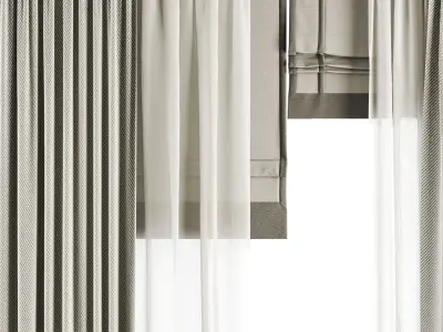 Silk and Cotton Curtain  Low-poly 3D model