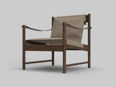 Lounge wood chair 3D model buy