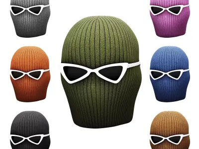 Mask Bundle 7 In 1 - Streetwear Low-poly 3D model