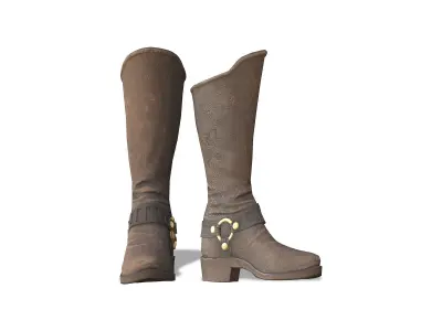 Female Steampunk Cosplay Dress Outfit Low-poly 3D model