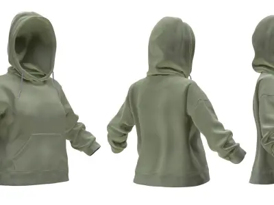 Hoodie 185 - All MH Bodies - UE5 Skeletons - Rigged Low-poly 3D model