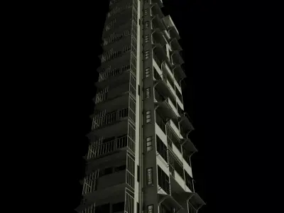 Hong Kong Building Low-poly 3D model