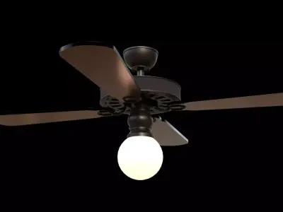 Ceiling Fan with Light Game Asset Low-poly 3D model