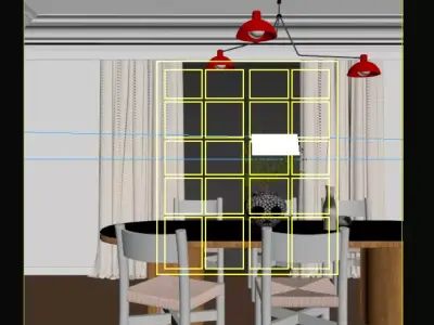 Rustic Dining Room Interior  3D model