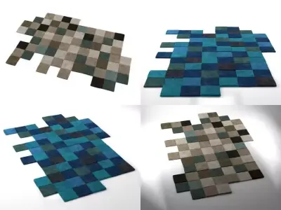 Do-Lo-Rez 1 four different rugs 3D model